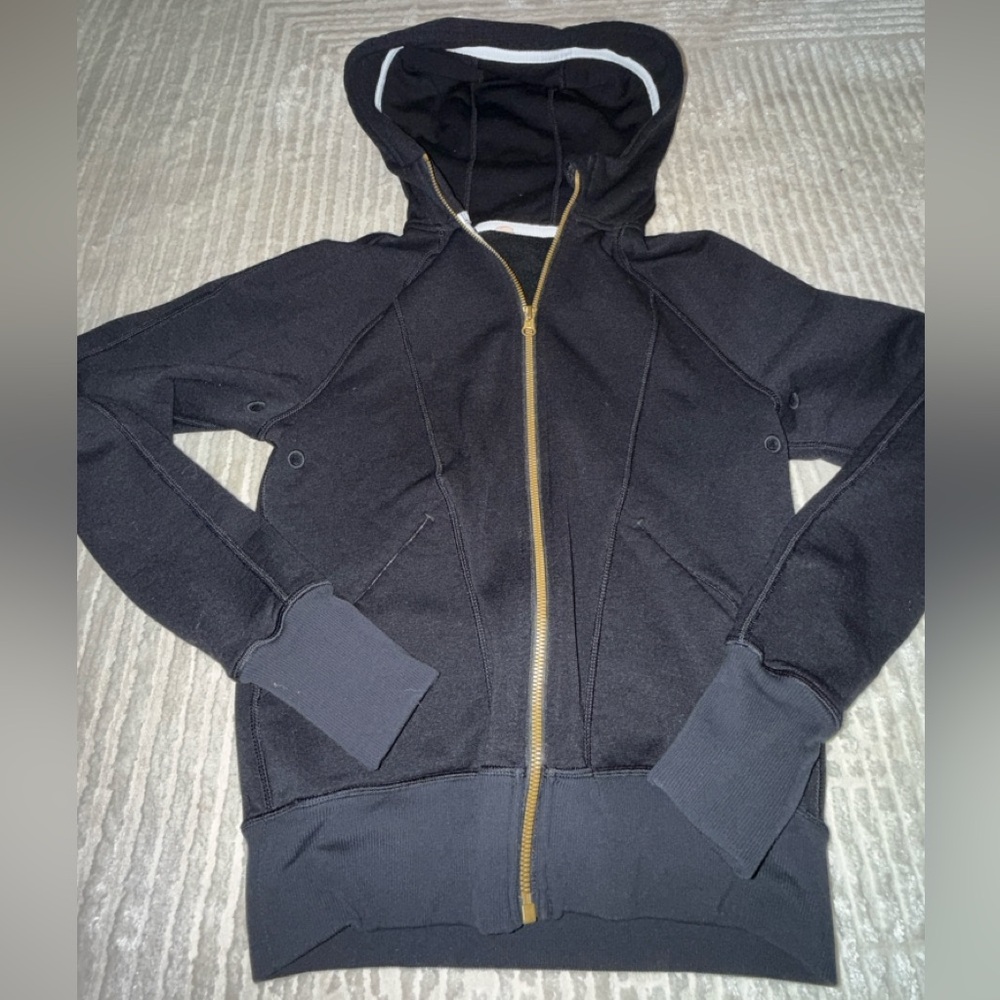 Lululemon Athletica Black Jacket with Gold Zipper